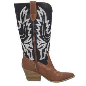 Indigo Rd. Raldey Brown Black Western Cowboy Boots Womens Size 8.5 Casual Boho